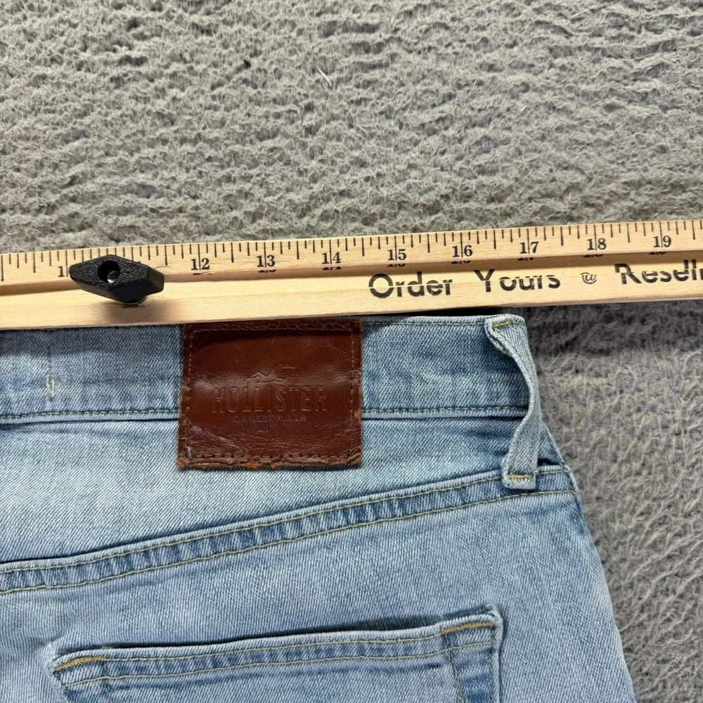 Hollister Jeans Mens 34x32 Blue Cotton Denim Straight Travel Workwear Stretch